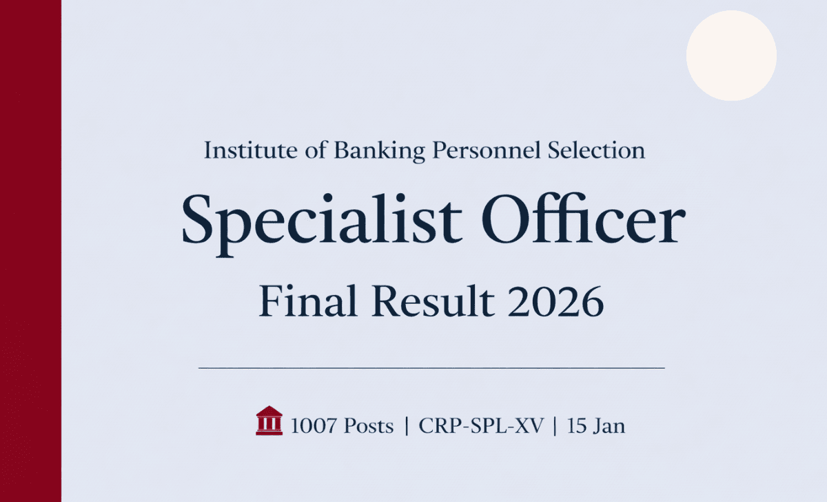 IBPS SO 15th Final Result 2026