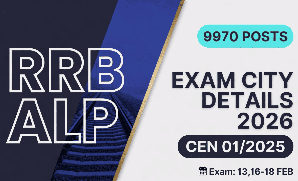 Railway RRB ALP Exam City Details 2026
