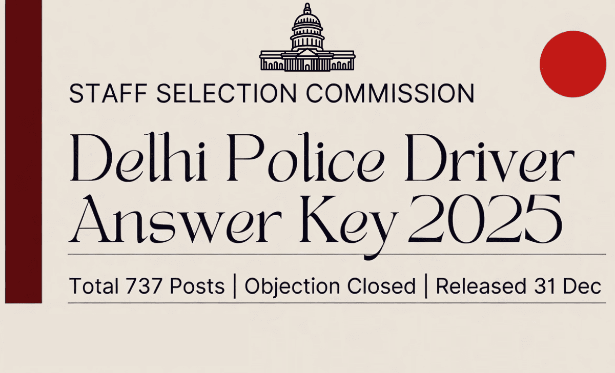 SSC Delhi Police Driver Answer Key 2025