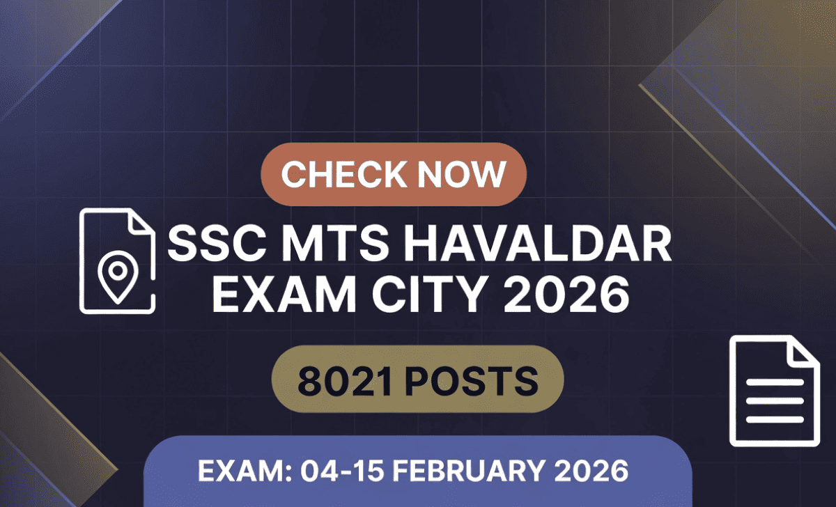 SSC MTS / Havaldar Exam City Details 2026