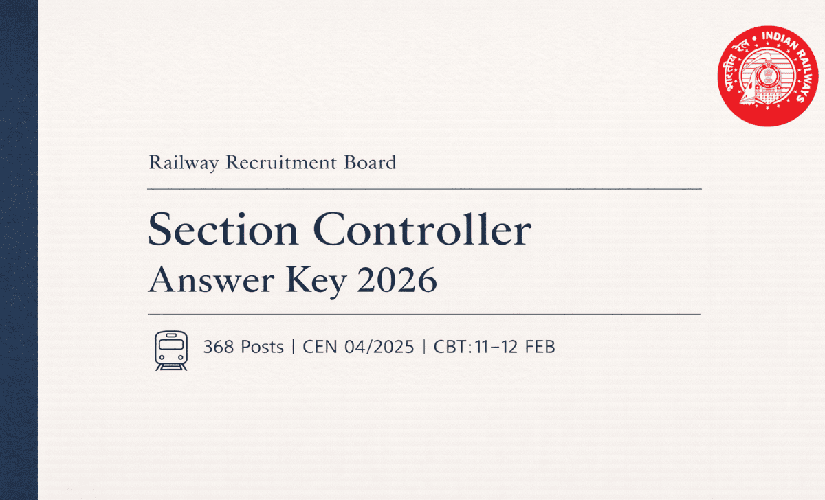RRB Section Controller Answer Key 2026
