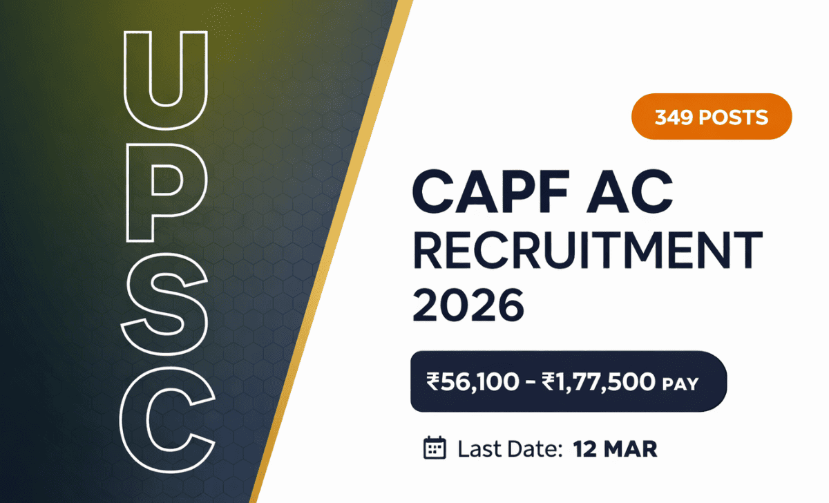 UPSC CAPF AC Recruitment 2026