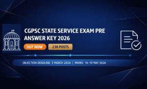 CGPSC State Service Exam Pre Answer Key 2026