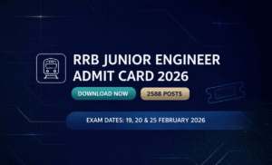 RRB Junior Engineer JE Admit Card 2026