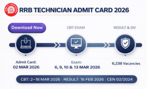 RRB Technician Admit Card 2026