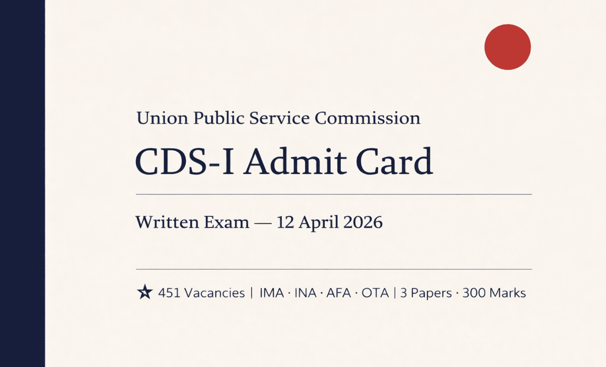 UPSC CDS I Admit Card
