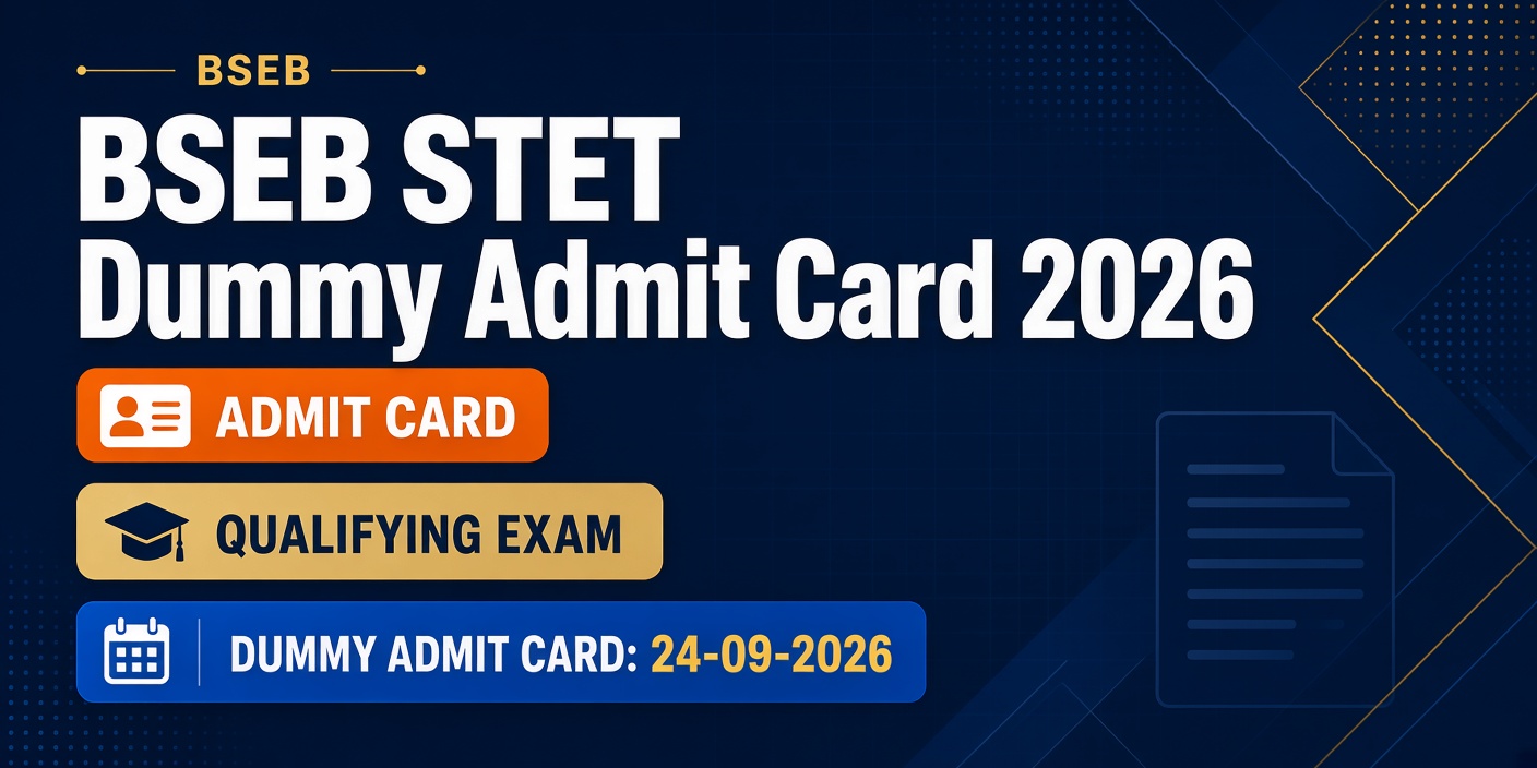 BSEB STET Dummy Admit Card