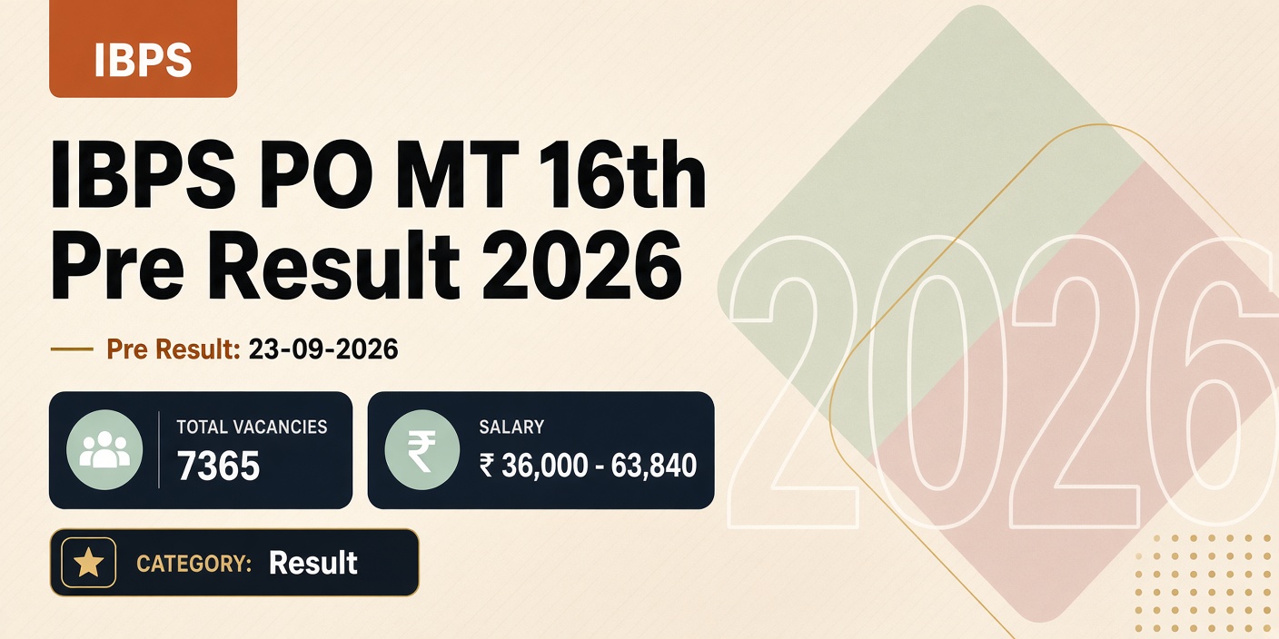 IBPS PO MT 16th Pre Result