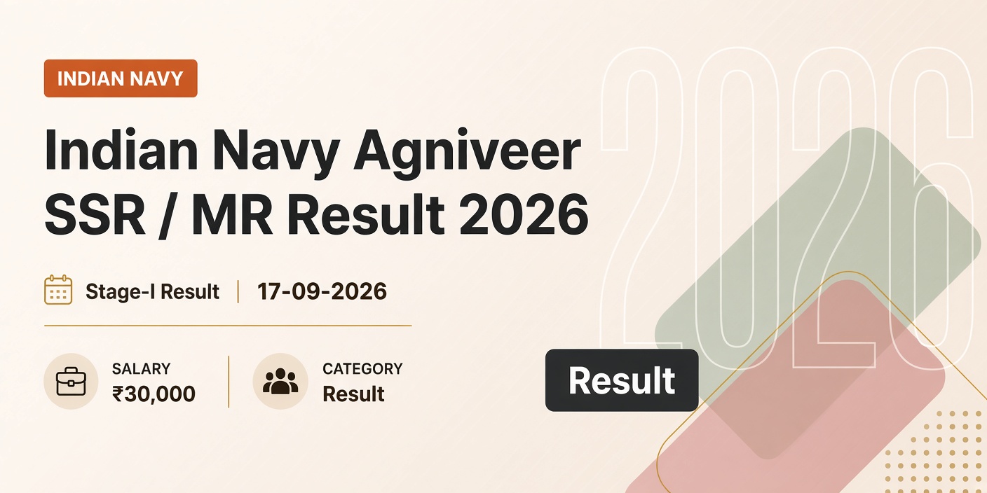 Indian Navy Agniveer SSR / MR Result