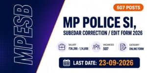 MP Police SI, Subedar Correction / Edit Form 2026