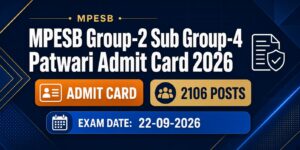 MPESB Group-2 Sub Group-4 Patwari Admit Card 2026