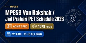 MPESB Van Rakshak / Jail Prahari PET Schedule 2026
