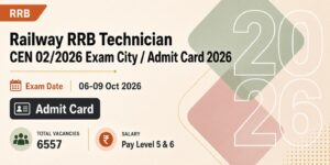 Railway RRB Technician Admit Card 2026