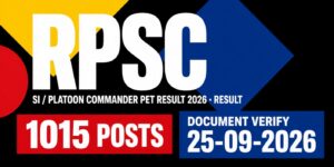 RPSC SI / Platoon Commander PET Result 2026