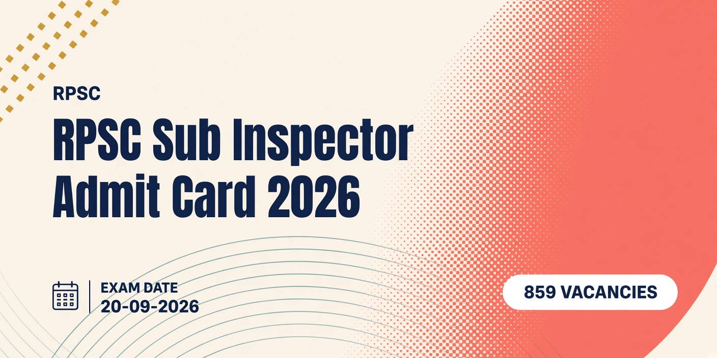 RPSC Sub Inspector Admit Card