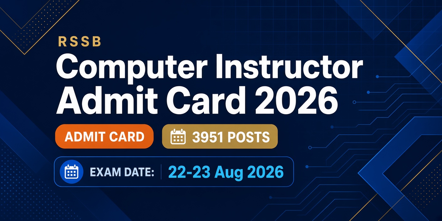 RSSB Computer Instructor Admit Card