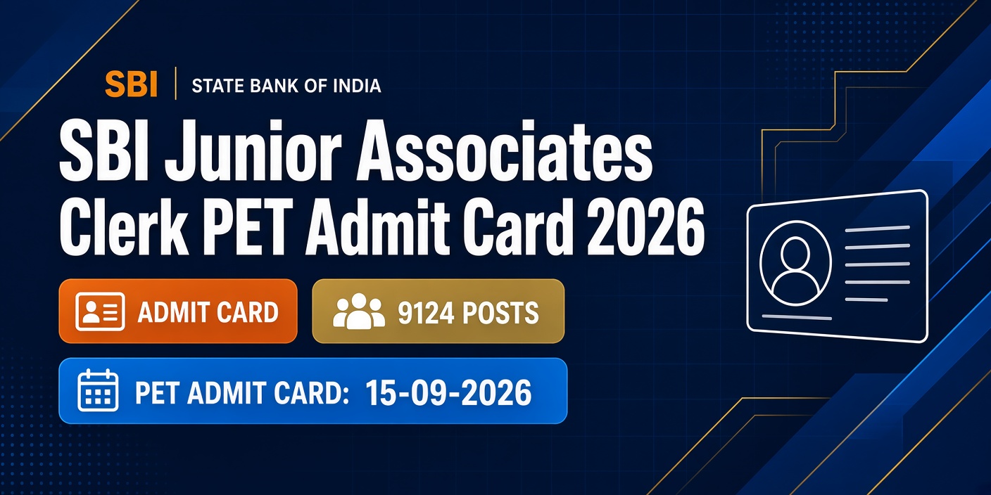 SBI Junior Associates Clerk PET Admit Card