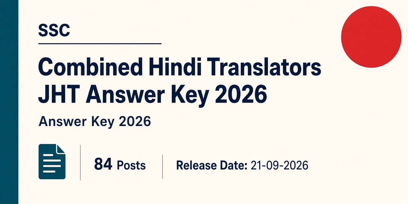 SSC Combined Hindi Translators JHT Answer Key