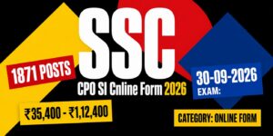 SSC CPO SI CAPF Online Form 2026
