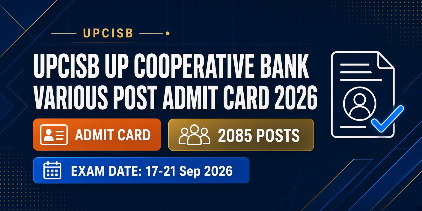 UPCISB UP Cooperative Bank Various Post Admit Card