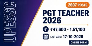 UPESSC PGT Teacher Online Form 2026