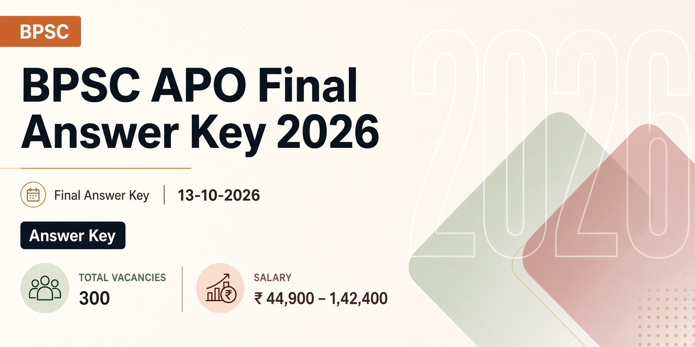 BPSC APO Final Answer Key