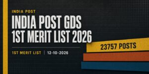 India Post GDS 1st Merit List 2026