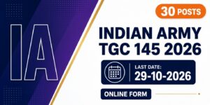 Indian Army TGC 145 Online Form 2026