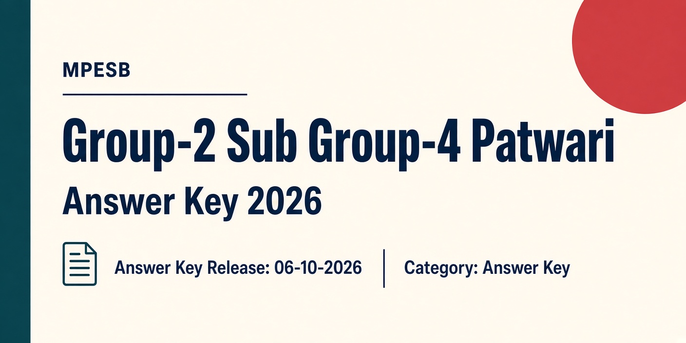 MPESB Group 2 Sub Group 4 Patwari Answer Key