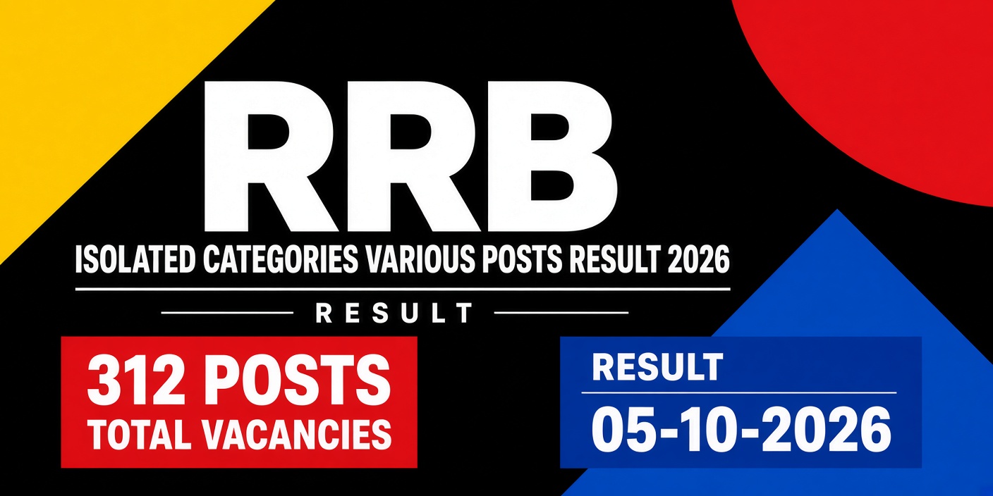 Railway RRB Isolated Categories Various Posts Result