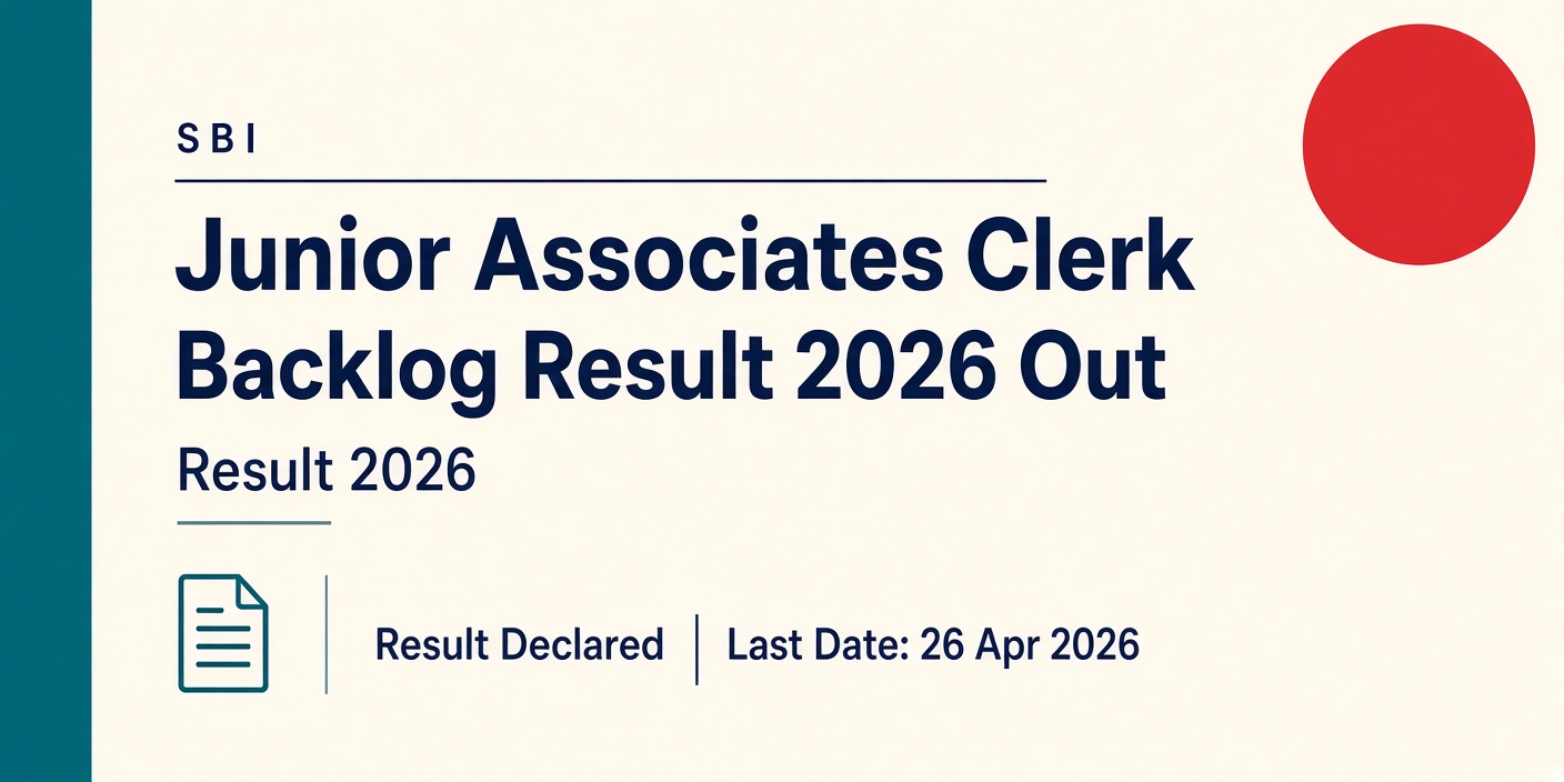 SBI Junior Associates Clerk Backlog Result 2026 Out