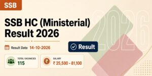 SSB HC (Ministerial) Result 2026