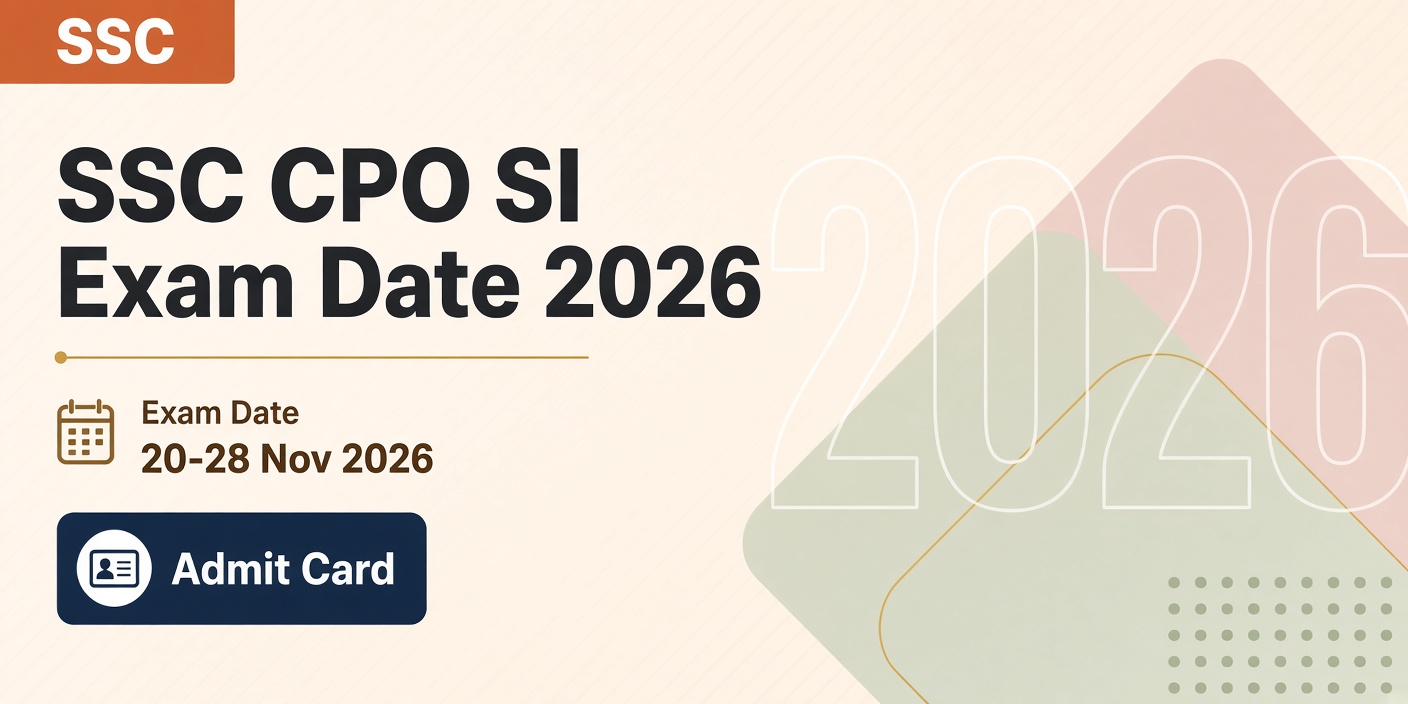 SSC CPO SI Exam Date