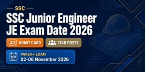 SSC Junior Engineer JE Exam Date 2026