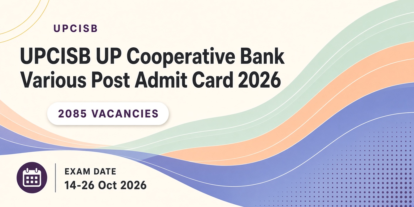 UPCISB UP Cooperative Bank Various Post Admit Card