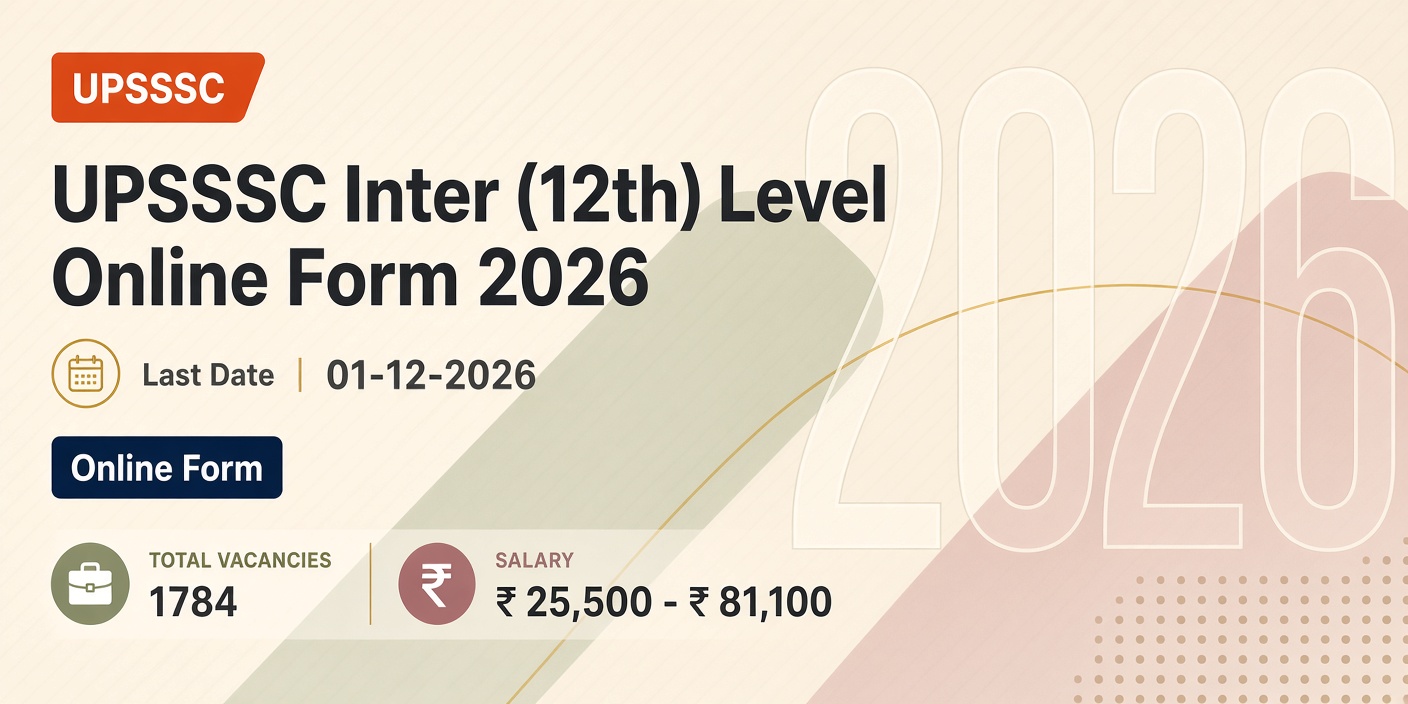 UPSSSC Inter (12th) Level Online Form